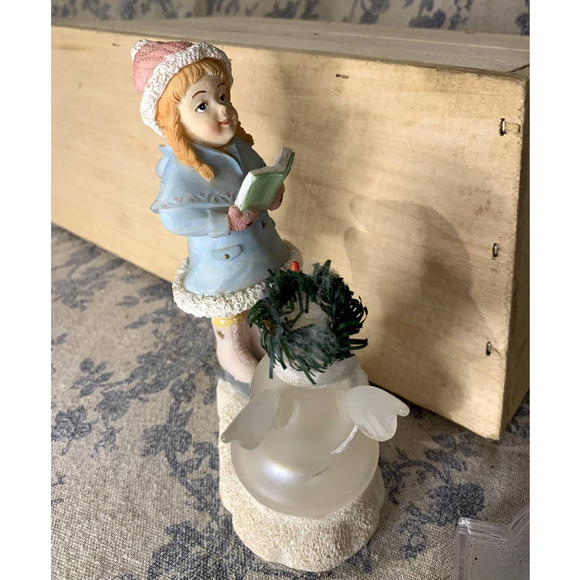 Nantucket Figurine Ice Skater Caroling Girl with Snowman - Picture 8 of 9